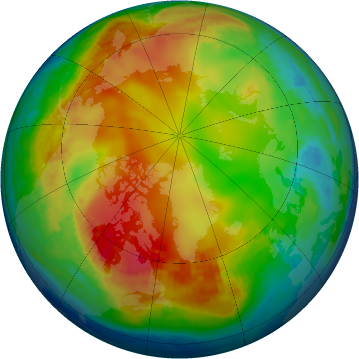 Arctic ozone map for 20 January 2002